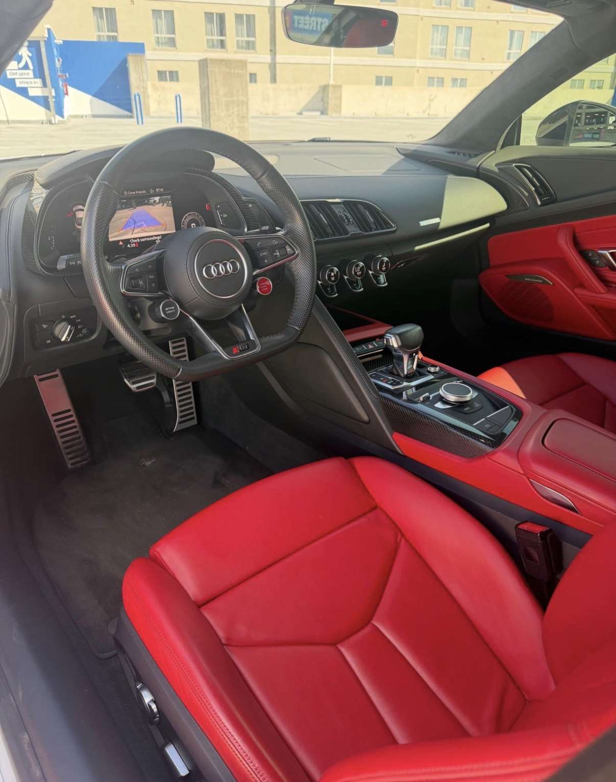 Audi R8 cockpit in red leather